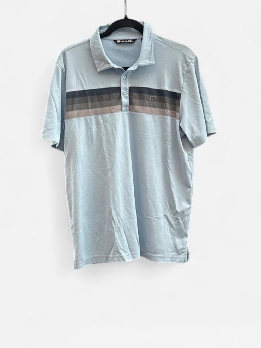 Travis Mathew Light Blue Polo shirt preppy smart casual size L